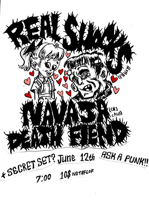 Real Shocks , Navaja , Death Fiend at secret spot (ask a punk!!)