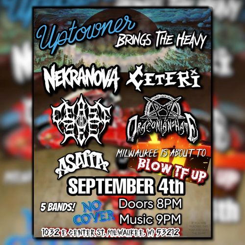 Draconian Hate / Ceteri / Nekranova / Cease to See / Asatta @ The Uptowner