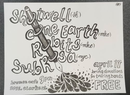 Shotwell (ca), Sub Rosa (ny), Cone Earth, Robits