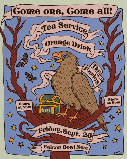 Tea Service with Orange Drink and The Furies